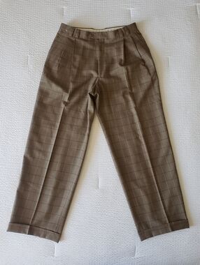 NWOT! SERGIO VALENTINO Men's Wool Pleated Cuff Relax Fit Dress Slacks (54|38x30)